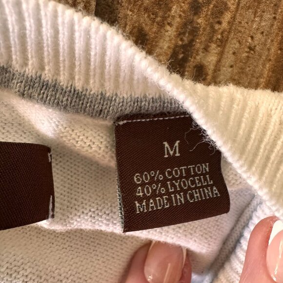 2/$18 SALE! Perry Ellis Sweater Vest Mens M Zigzag Pattern Preppy Golf V Neck - Picture 6 of 7